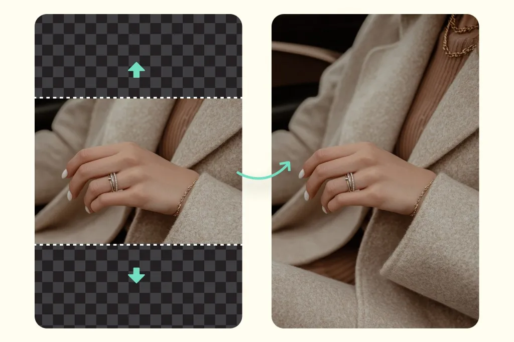 Uncrop & Fill Transparent Areas - AI extended creative by AI Image Extender
